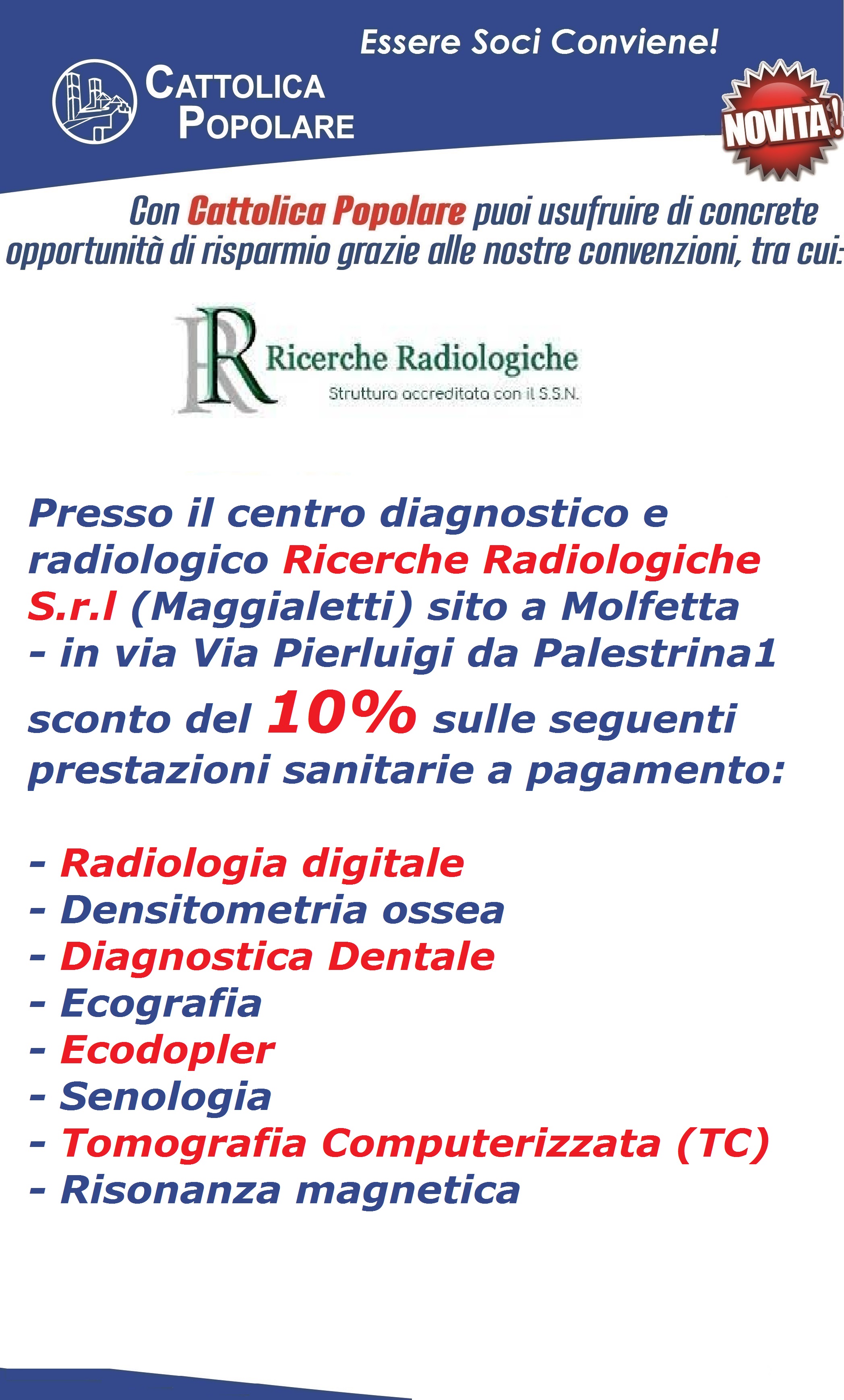 Rinnovo Convenzione  centro centro radiologico RICERCHE RADIOLOGICHE SRL (EX MAGGIALETTI)
