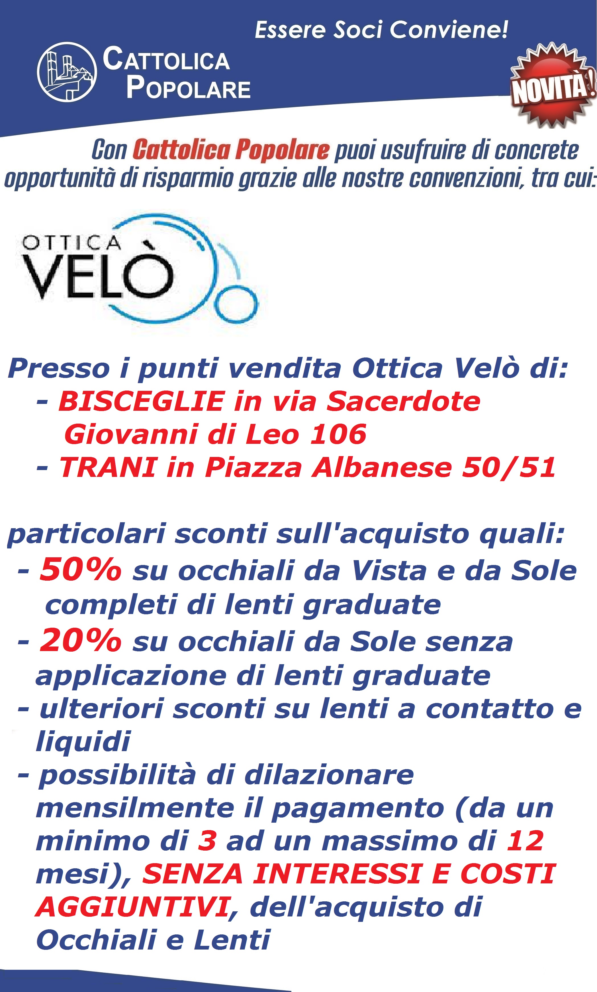 Nuova Convenzione OTTICA VELO'